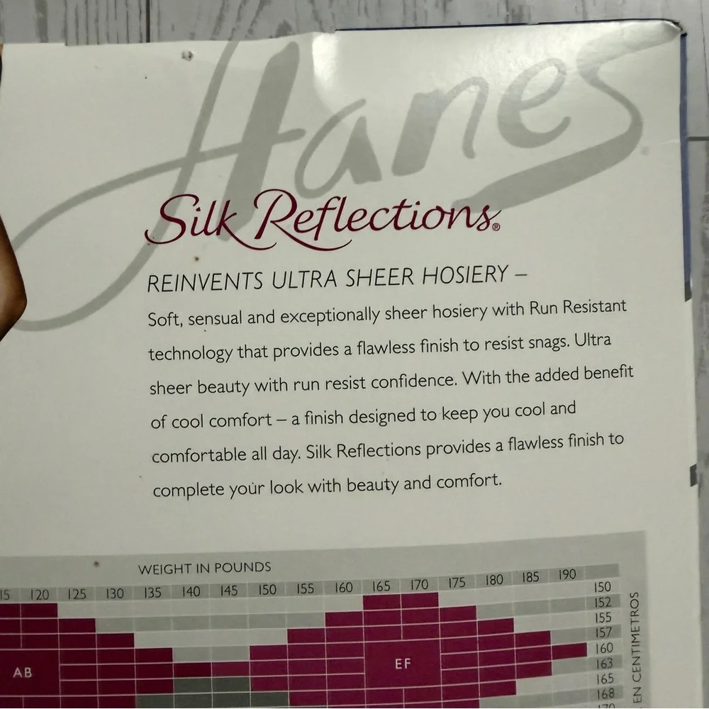 Hanes Silk Reflections Ultra Sheer Pantyhose Control Top Natural Beige Size EF‎